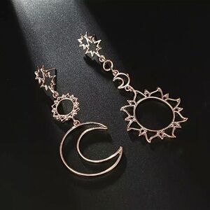 ⭐️stars•moon•sun BOHO rose gold Fantasy earrings w Spell Gypsy/free People vibe